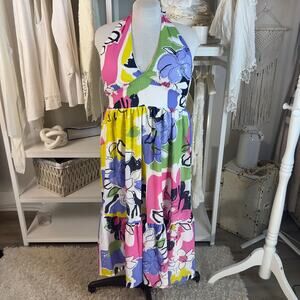 Ophelia Roe women's sz. large floral, coastal, summer sun dress #2448